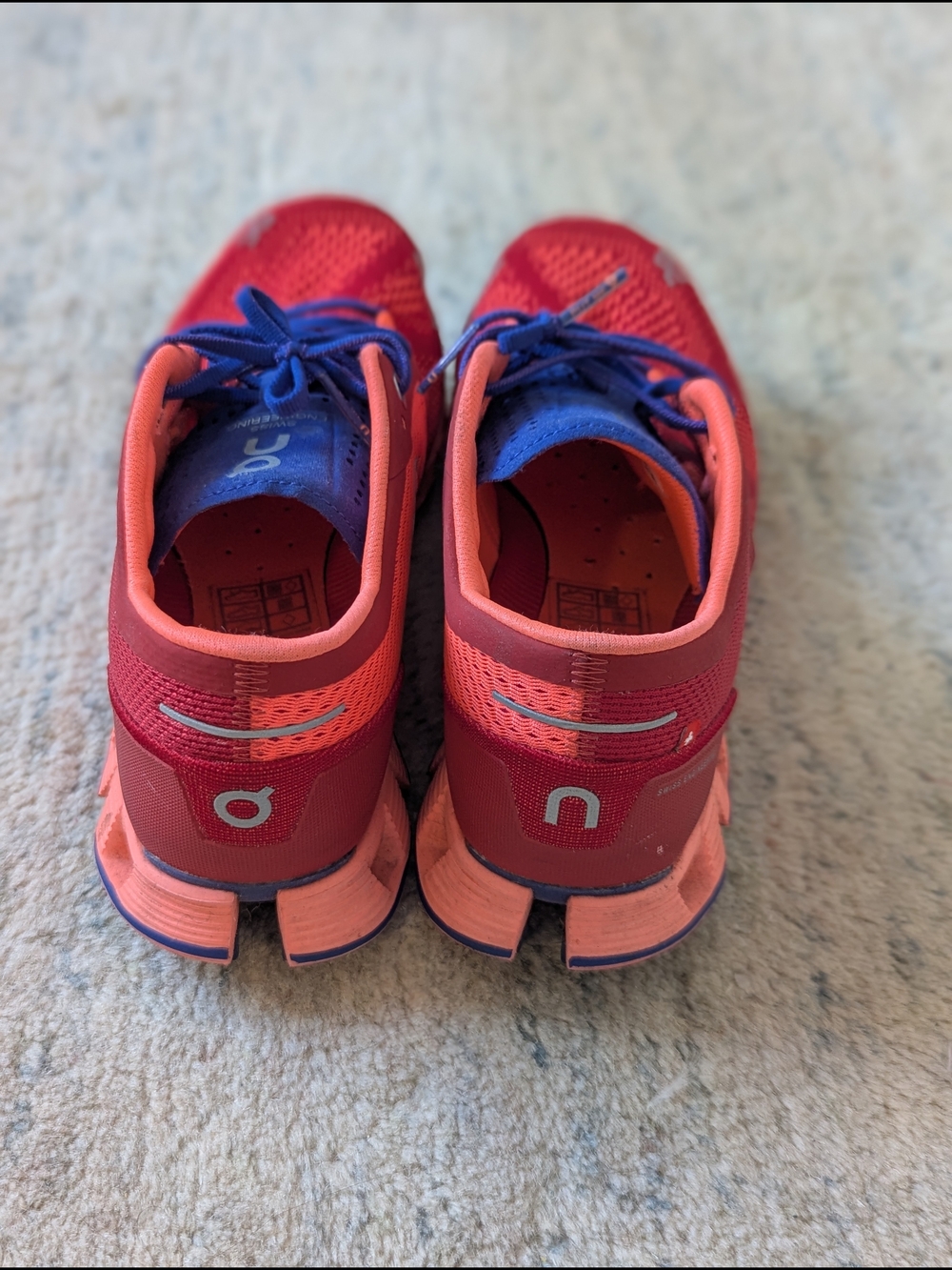 On Running Women's Red and Blue Cloudflow Sneakers - Picture 4 of 9